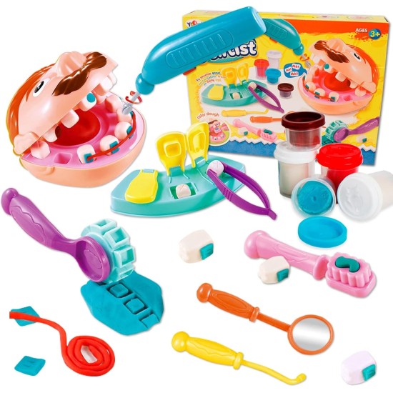 Crelloci Play Dough Dentist Set Playdough Dental Kit Tools and Cutters Accessories Drill and Fill Teeth Toys Playset Art & Craft for Kids 2 3 4-5 Years Old Gift Crelloci Play Dough Dentist Set Playdough Dental Kit Tools and Cutters Accessories Drill and Fill Teeth Toys Playset Art & Craft for Kids 2 3 4-5 Years Old Gift