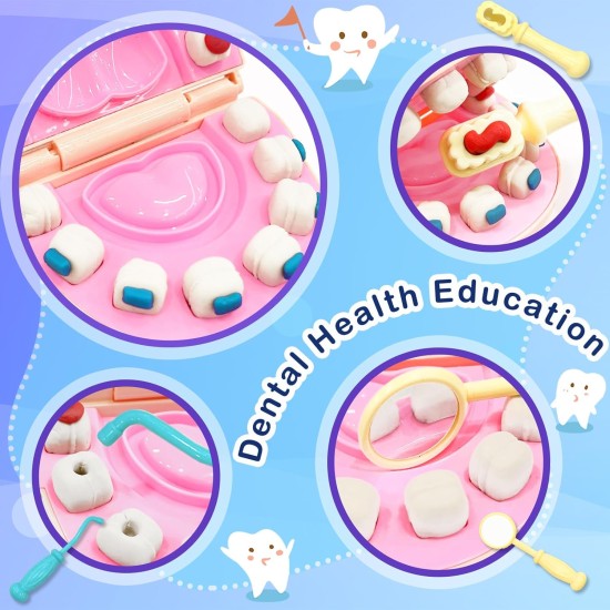 Crelloci Play Dough Dentist Set Playdough Dental Kit Tools and Cutters Accessories Drill and Fill Teeth Toys Playset Art & Craft for Kids 2 3 4-5 Years Old Gift Crelloci Play Dough Dentist Set Playdough Dental Kit Tools and Cutters Accessories Drill and Fill Teeth Toys Playset Art & Craft for Kids 2 3 4-5 Years Old Gift