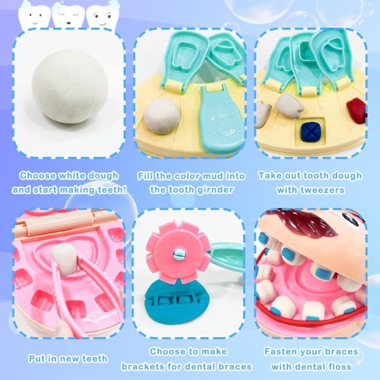 Crelloci Play Dough Dentist Set Playdough Dental Kit Tools and Cutters Accessories Drill and Fill Teeth Toys Playset Art & Craft for Kids 2 3 4-5 Years Old Gift Crelloci Play Dough Dentist Set Playdough Dental Kit Tools and Cutters Accessories Drill and Fill Teeth Toys Playset Art & Craft for Kids 2 3 4-5 Years Old Gift