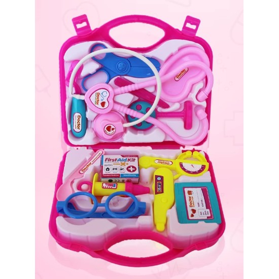 Fratelli Pretend Play Doctor/Kitchen Play Set with Foldable Suitcase, Compact Medical Accessories Pretend Play | Game Toy Kit for 3 + Year Kids, Boys and Girls (Pink) Fratelli Pretend Play Doctor/Kitchen Play Set with Foldable Suitcase, Compact Medical Accessories Pretend Play | Game Toy Kit for 3 + Year Kids, Boys and Girls (Pink)