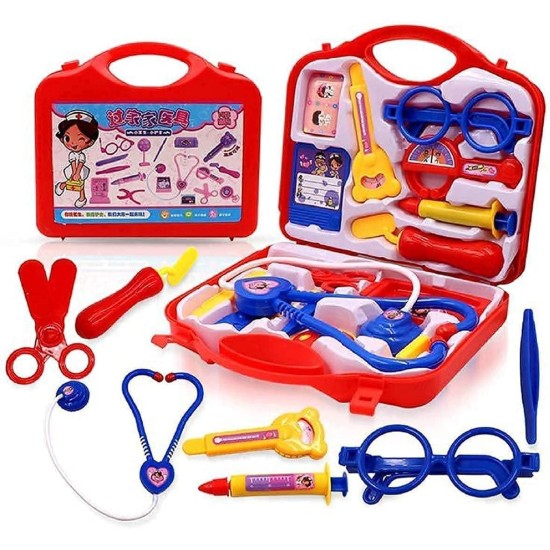 Grofler Doctor Play Set with Foldable Suitcase, Doctor Set Toy Game Kit, Compact Medical Accessories Toy Set Pretend Play Sets, Doctor Kit Toy for Kids. (Multicolor)