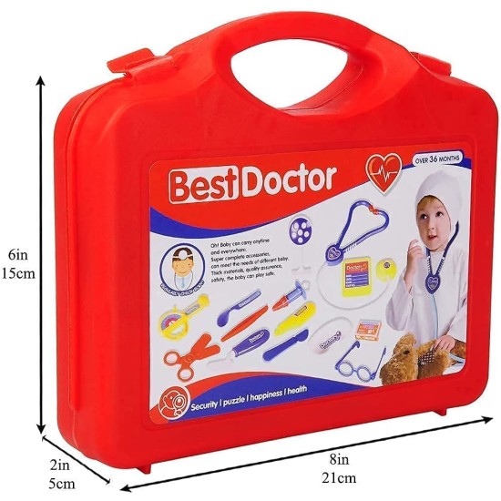 Grofler Doctor Play Set with Foldable Suitcase, Doctor Set Toy Game Kit, Compact Medical Accessories Toy Set Pretend Play Sets, Doctor Kit Toy for Kids. (Multicolor)
