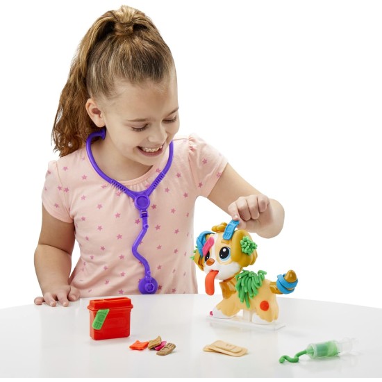 Play-Doh Care 'n Carry Vet Playset for Kids 3 Years and Up with Toy Dog, Storage, 10 Tools, and 5 Modeling Compound Colors, Non-Toxic Play-Doh Care 'n Carry Vet Playset for Kids 3 Years and Up with Toy Dog, Storage, 10 Tools, and 5 Modeling Compound Colors, Non-Toxic