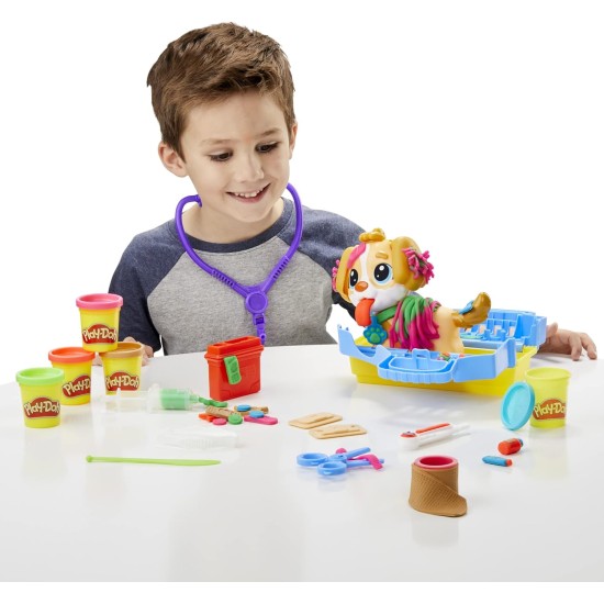 Play-Doh Care 'n Carry Vet Playset for Kids 3 Years and Up with Toy Dog, Storage, 10 Tools, and 5 Modeling Compound Colors, Non-Toxic Play-Doh Care 'n Carry Vet Playset for Kids 3 Years and Up with Toy Dog, Storage, 10 Tools, and 5 Modeling Compound Colors, Non-Toxic