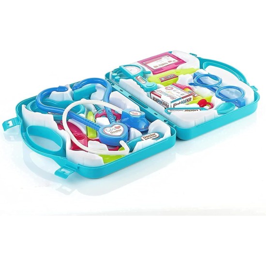 myhoodwink® Doctor Pretend Play Set for Kids with Foldable Suitcase, Compact Medical Accessories, Game Toy Kit for 3 + Years Boys and Girls (Blue) myhoodwink® Doctor Pretend Play Set for Kids with Foldable Suitcase, Compact Medical Accessories, Game Toy Kit for 3 + Years Boys and Girls (Blue)