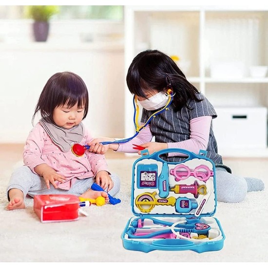 myhoodwink® Doctor Pretend Play Set for Kids with Foldable Suitcase, Compact Medical Accessories, Game Toy Kit for 3 + Years Boys and Girls (Blue) myhoodwink® Doctor Pretend Play Set for Kids with Foldable Suitcase, Compact Medical Accessories, Game Toy Kit for 3 + Years Boys and Girls (Blue)
