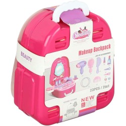 Aaojiani Makeup Backpack for Kids, 23 Pieces - Pink