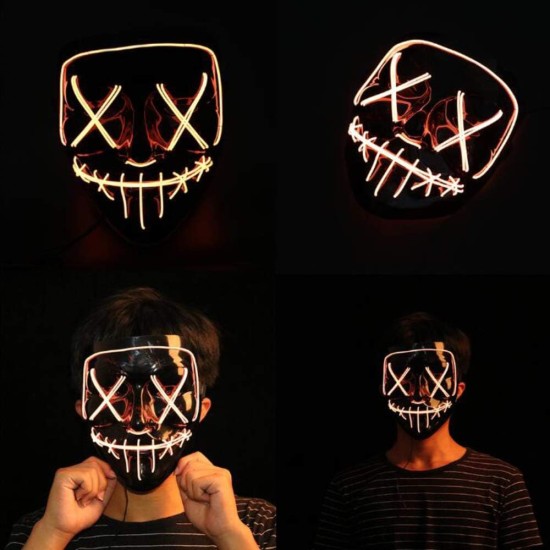 Chengsuwei Scary Halloween Mask, LED Light Up Party Masks, DJ Party Great Funny Masks, Festival Cosplay Costume Supplies Glow in Dark, With 3 Lighting Modes of Control for Men Women (Dark Bule) Chengsuwei Scary Halloween Mask, LED Light Up Party Masks, DJ Party Great Funny Masks, Festival Cosplay Costume Supplies Glow in Dark, With 3 Lighting Modes of Control for Men Women (Dark Bule)