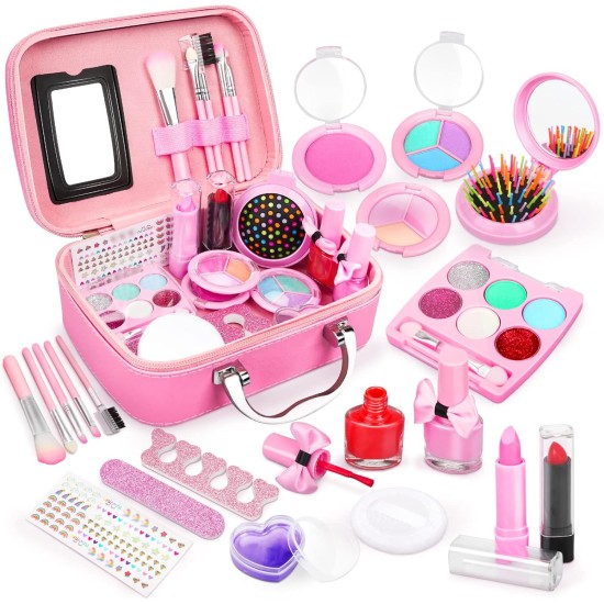 Dreamon Kids Makeup Kit for Girls, Real Make Up for Kids Washable with Cosmetics Bag Princess Toys Halloween Birthday Party Gifts for Girls Age 3 4 5 6 Dreamon Kids Makeup Kit for Girls, Real Make Up for Kids Washable with Cosmetics Bag Princess Toys Halloween Birthday Party Gifts for Girls Age 3 4 5 6