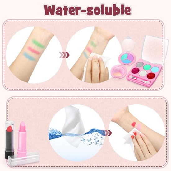 Dreamon Kids Makeup Kit for Girls, Real Make Up for Kids Washable with Cosmetics Bag Princess Toys Halloween Birthday Party Gifts for Girls Age 3 4 5 6 Dreamon Kids Makeup Kit for Girls, Real Make Up for Kids Washable with Cosmetics Bag Princess Toys Halloween Birthday Party Gifts for Girls Age 3 4 5 6