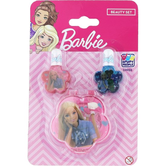 Happy People Barbie Makeup 3-Pieces Set for Girls, 13 cm x 20 cm Size, Pink Happy People Barbie Makeup 3-Pieces Set for Girls, 13 cm x 20 cm Size, Pink