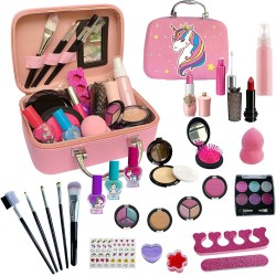 Jodimitty Children's Make-Up Washable Set, Girls' Make-Up Set, Make-Up Cosmetic Set with Cosmetic Bag for Role Play, Over 3 Years Make-Up Set for Birthday Gift (Unicorn)