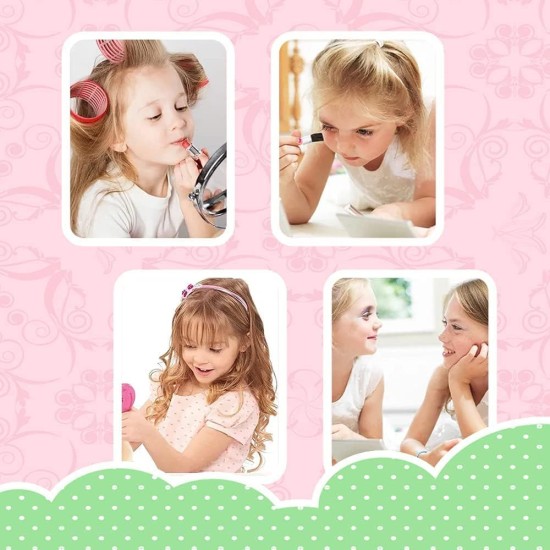 Jorunb Kids Makeup kit for Girl, 20PCS Washable Makeup Set Toy with Real Cosmetic Case, Safe & Non-Toxic Kids Makeup Set, Pretend Play Makeup Beauty Set Birthday Toys Gift for 3-10 Years Old Kid