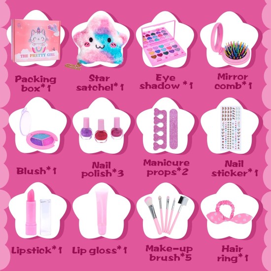 Kids makeup kit for girls, fake makeup set for 4 5 6 7 8 9 year old kids girls, pretend makeup gifts kit for little girls, birthday gifts for 8+ girls, princess toys for 6 7 8 9 10 11 year old girls Kids makeup kit for girls, fake makeup set for 4 5 6 7 8 9 year old kids girls, pretend makeup gifts kit for little girls, birthday gifts for 8+ girls, princess toys for 6 7 8 9 10 11 year old girls