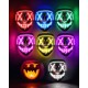 Lizber Halloween Mask, Led Light Up Mask Cosplay Costume with Neon Wire, Scary Hacker Mask for Halloween, Glow in The Dark Mask with 3 Lighting Modes, Glowing Anonymous Mask for Boy Girls Women, Red