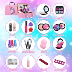 NEWKIBOU Washable Makeup Toys for Girls (27 Pieces)
