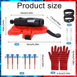 NHYDZSZ Pack of 2 Launcher Gloves, Spider Launcher Gloves, Spider Launcher, Kids Spider Hero Gloves, Spiderman Web Shooter, Wrist Toy Set, Cosplay Glove Launcher