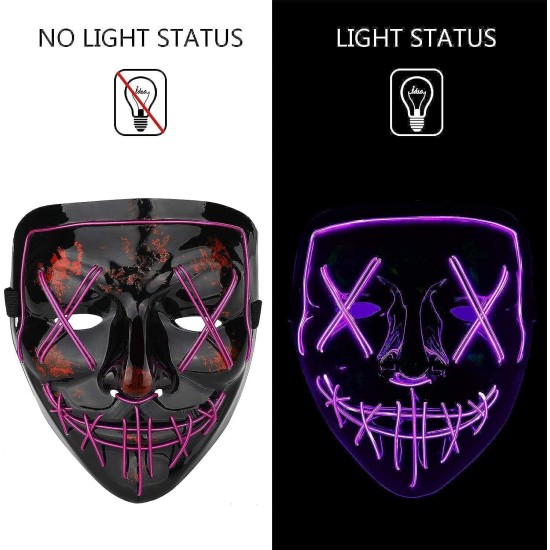 NeoGenius LED Light Up Mask for Halloween, Neon, and Bachelor Party Decoration NeoGenius LED Light Up Mask for Halloween, Neon, and Bachelor Party Decoration