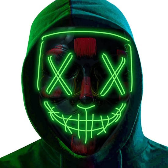 NeoGenius LED Light Up Mask for Halloween, Neon, and Bachelor Party Decoration NeoGenius LED Light Up Mask for Halloween, Neon, and Bachelor Party Decoration