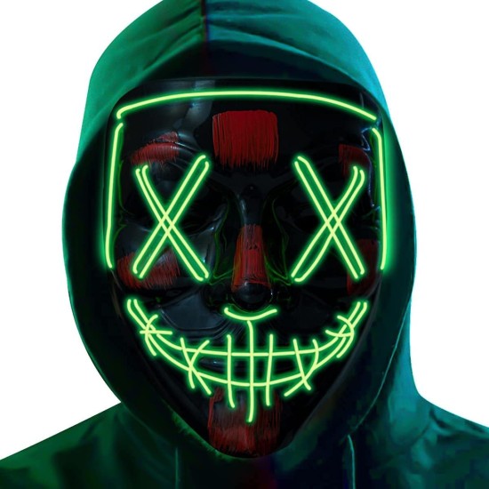 NeoGenius LED Light Up Mask for Halloween, Neon, and Bachelor Party Decoration NeoGenius LED Light Up Mask for Halloween, Neon, and Bachelor Party Decoration