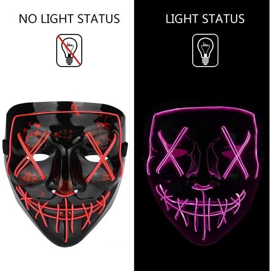 NeoGenius LED Light Up Mask for Halloween, Neon, and Bachelor Party Decoration NeoGenius LED Light Up Mask for Halloween, Neon, and Bachelor Party Decoration