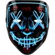 OU-BAND LED Halloween Mask, Purge Mask Costume, Scary Hacker Mask for Halloween, Masquerade Cosplay Light Up Face Mask for Men Women Kids, Carnival, Gifts