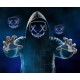 OU-BAND LED Halloween Mask, Purge Mask Costume, Scary Hacker Mask for Halloween, Masquerade Cosplay Light Up Face Mask for Men Women Kids, Carnival, Gifts