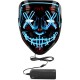 OU-BAND LED Halloween Mask, Purge Mask Costume, Scary Hacker Mask for Halloween, Masquerade Cosplay Light Up Face Mask for Men Women Kids, Carnival, Gifts