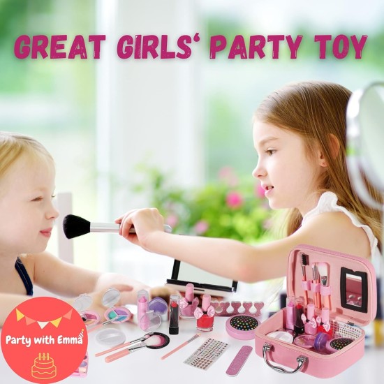 Party With Emma Kids Makeup Kit For Girl Real Washable Makeup Kit For Little Girls Over 8 Year Old Girls Makeup Set With Cute Princess Cosmetic Purse Girls Pretend Play Toy Toys (Mermaid Box) Party With Emma Kids Makeup Kit For Girl Real Washable Makeup Kit For Little Girls Over 8 Year Old Girls Makeup Set With Cute Princess Cosmetic Purse Girls Pretend Play Toy Toys (Mermaid Box)
