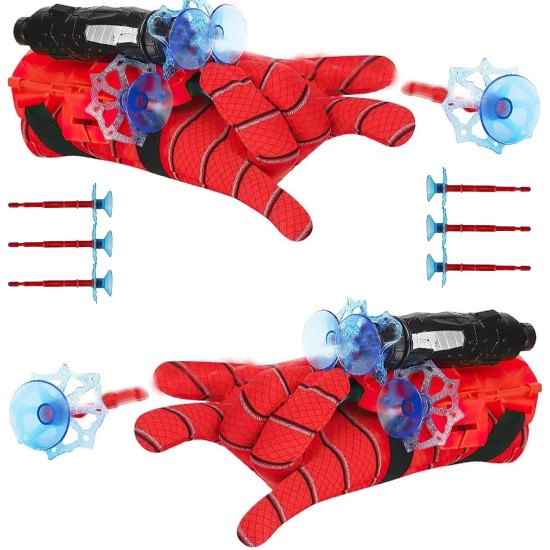 YKHSUAOU Super Spider Launcher, Set of 2 Kids Spider Hero Gloves, Spider Launcher Gloves, Spiderman Web Shooter, Launcher Toy, Wrist Toy Set, Cosplay Glove Launcher