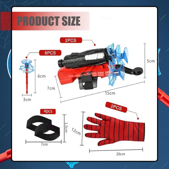 YKHSUAOU Super Spider Launcher, Set of 2 Kids Spider Hero Gloves, Spider Launcher Gloves, Spiderman Web Shooter, Launcher Toy, Wrist Toy Set, Cosplay Glove Launcher