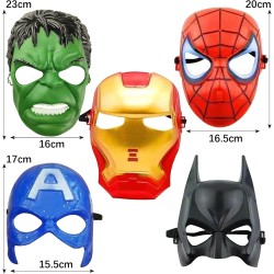 wopin 5pcs Children's Party Masks Superhero Mask Costume Cosplay Party Masks Half Masks with Elastic Women - Carnival Mask Party Mask for Holiday
