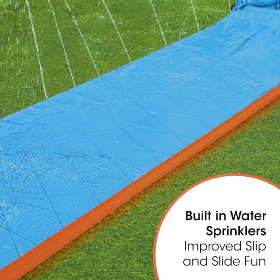Bestway h2ogo tsunami splash ramp single slide, 16ft inflatable water slide for garden, slip and slide water slide for kids with built in sprinklers Bestway h2ogo tsunami splash ramp single slide, 16ft inflatable water slide for garden, slip and slide water slide for kids with built in sprinklers