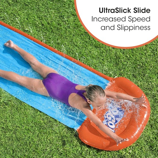 Bestway h2ogo tsunami splash ramp single slide, 16ft inflatable water slide for garden, slip and slide water slide for kids with built in sprinklers Bestway h2ogo tsunami splash ramp single slide, 16ft inflatable water slide for garden, slip and slide water slide for kids with built in sprinklers