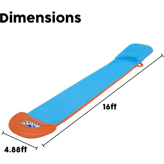 Bestway h2ogo tsunami splash ramp single slide, 16ft inflatable water slide for garden, slip and slide water slide for kids with built in sprinklers Bestway h2ogo tsunami splash ramp single slide, 16ft inflatable water slide for garden, slip and slide water slide for kids with built in sprinklers