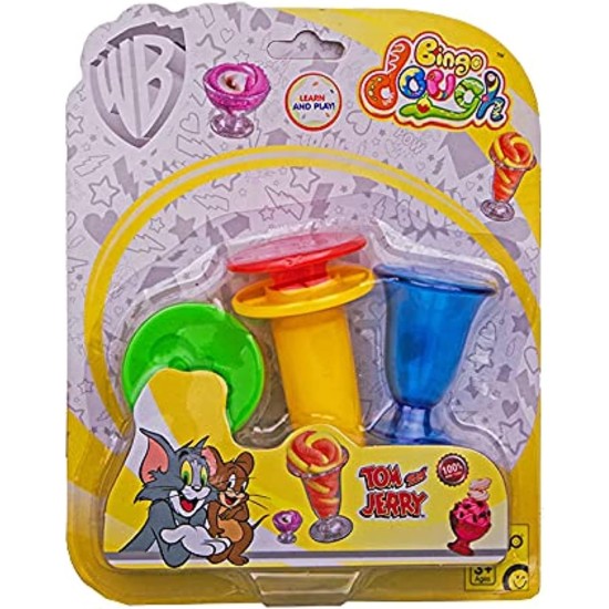 Bingo Dough Tom and Jerry Ice Cream Playset for Kids - Blue