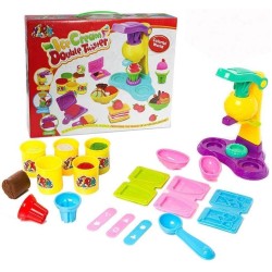 Generic Children Play Modeling Dough Ice Cream Double Twister Playset Toys Deluxe Plasticine Mud with Bonding Clay and Molds