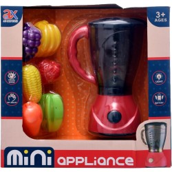 Generic Plastic Mini Blender Toy Containing Different Types Of Vegetables And Fruits It Works With Light System Help To Improve Imagination For Kids Set Of 7 Pieces - Multi Color