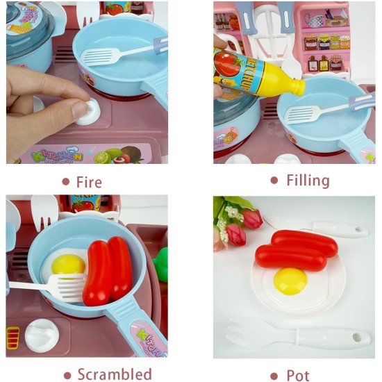 HaiLeTao Kitchen Toys Imitated Chef Light Music Pretend Cooking Food Play Dinnerware Set Safe Cute Children Girl Toy Gift Fun Game Toy Kitchen Sink with Running Water and Electronic Induction Stove HaiLeTao Kitchen Toys Imitated Chef Light Music Pretend Cooking Food Play Dinnerware Set Safe Cute Children Girl Toy Gift Fun Game Toy Kitchen Sink with Running Water and Electronic Induction Stove