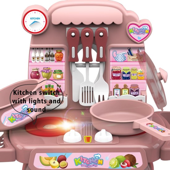 HaiLeTao Kitchen Toys Imitated Chef Light Music Pretend Cooking Food Play Dinnerware Set Safe Cute Children Girl Toy Gift Fun Game Toy Kitchen Sink with Running Water and Electronic Induction Stove HaiLeTao Kitchen Toys Imitated Chef Light Music Pretend Cooking Food Play Dinnerware Set Safe Cute Children Girl Toy Gift Fun Game Toy Kitchen Sink with Running Water and Electronic Induction Stove
