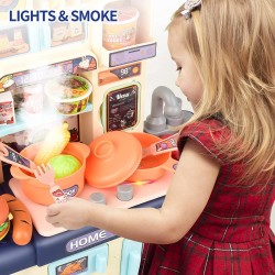 Kitchen Playset with Realistic Steam & Light,Pretend kitchen Play Food Toys, 39 PCS Kitchen Accessories Set Toy, Mini Kitchen Set for Kids, for 3+ Year Old Boys and Girls