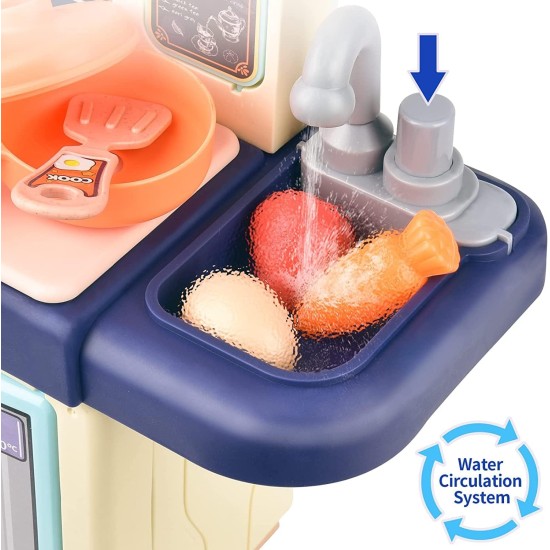 Kitchen Playset with Realistic Steam & Light,Pretend kitchen Play Food Toys, 39 PCS Kitchen Accessories Set Toy, Mini Kitchen Set for Kids, for 3+ Year Old Boys and Girls Kitchen Playset with Realistic Steam & Light,Pretend kitchen Play Food Toys, 39 PCS Kitchen Accessories Set Toy, Mini Kitchen Set for Kids, for 3+ Year Old Boys and Girls