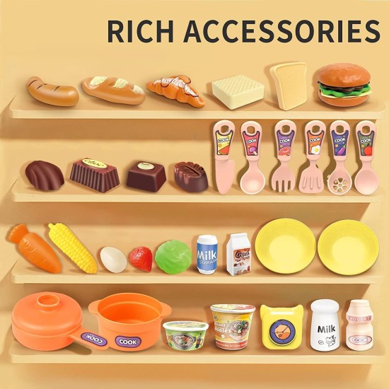 Kitchen Playset with Realistic Steam & Light,Pretend kitchen Play Food Toys, 39 PCS Kitchen Accessories Set Toy, Mini Kitchen Set for Kids, for 3+ Year Old Boys and Girls Kitchen Playset with Realistic Steam & Light,Pretend kitchen Play Food Toys, 39 PCS Kitchen Accessories Set Toy, Mini Kitchen Set for Kids, for 3+ Year Old Boys and Girls