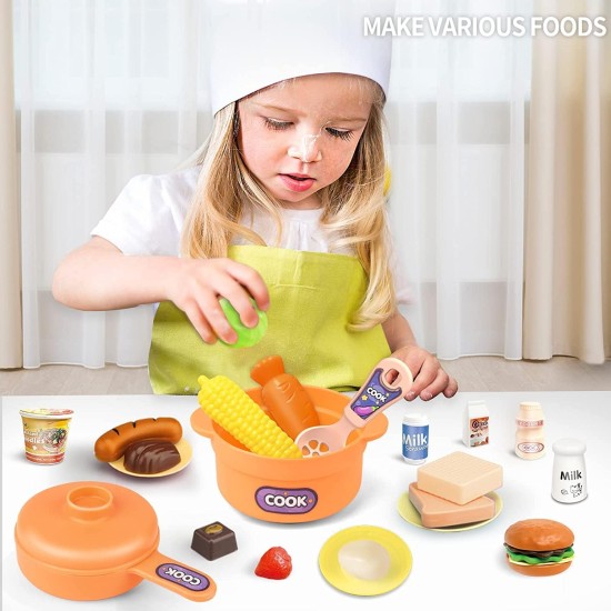 Kitchen Playset with Realistic Steam & Light,Pretend kitchen Play Food Toys, 39 PCS Kitchen Accessories Set Toy, Mini Kitchen Set for Kids, for 3+ Year Old Boys and Girls Kitchen Playset with Realistic Steam & Light,Pretend kitchen Play Food Toys, 39 PCS Kitchen Accessories Set Toy, Mini Kitchen Set for Kids, for 3+ Year Old Boys and Girls