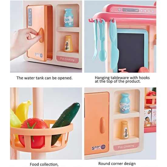 Lenosed Kids Play Kitchen, Simulation Toy Spray Water Tableware Kids Kitchen Toys, 42Pcs Cooking Set Fruit Vegetable Tea Playset Toy For Kids Early Age Development Educational Pretend Player Lenosed Kids Play Kitchen, Simulation Toy Spray Water Tableware Kids Kitchen Toys, 42Pcs Cooking Set Fruit Vegetable Tea Playset Toy For Kids Early Age Development Educational Pretend Player