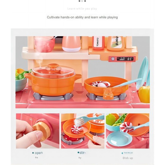 Lenosed Kids Play Kitchen, Simulation Toy Spray Water Tableware Kids Kitchen Toys, 42Pcs Cooking Set Fruit Vegetable Tea Playset Toy For Kids Early Age Development Educational Pretend Player Lenosed Kids Play Kitchen, Simulation Toy Spray Water Tableware Kids Kitchen Toys, 42Pcs Cooking Set Fruit Vegetable Tea Playset Toy For Kids Early Age Development Educational Pretend Player