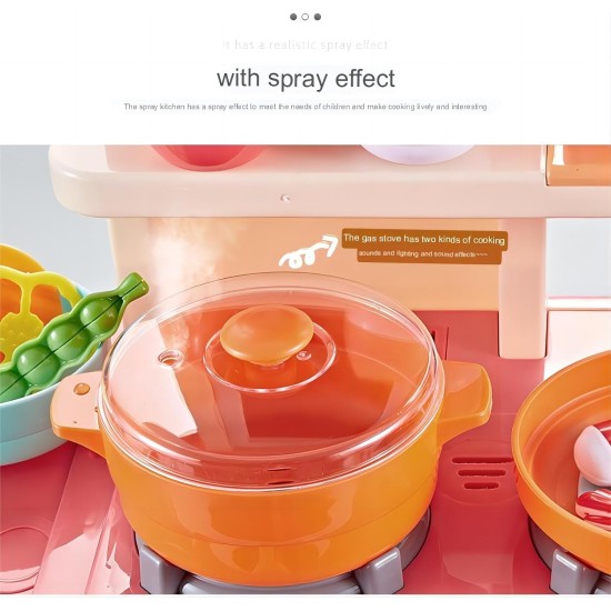 Lenosed Kids Play Kitchen, Simulation Toy Spray Water Tableware Kids Kitchen Toys, 42Pcs Cooking Set Fruit Vegetable Tea Playset Toy For Kids Early Age Development Educational Pretend Player Lenosed Kids Play Kitchen, Simulation Toy Spray Water Tableware Kids Kitchen Toys, 42Pcs Cooking Set Fruit Vegetable Tea Playset Toy For Kids Early Age Development Educational Pretend Player