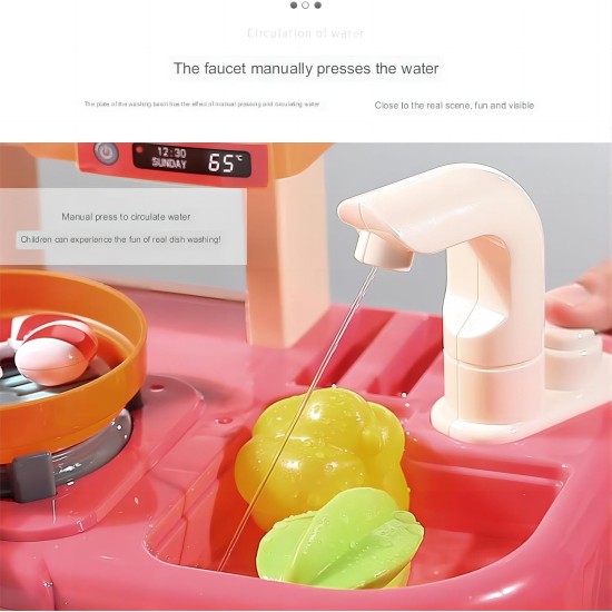 Lenosed Kids Play Kitchen, Simulation Toy Spray Water Tableware Kids Kitchen Toys, 42Pcs Cooking Set Fruit Vegetable Tea Playset Toy For Kids Early Age Development Educational Pretend Player Lenosed Kids Play Kitchen, Simulation Toy Spray Water Tableware Kids Kitchen Toys, 42Pcs Cooking Set Fruit Vegetable Tea Playset Toy For Kids Early Age Development Educational Pretend Player