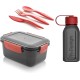 M-Design Lunch Set - 1.1L Box, 500ml Water Bottle & 3pc. Cutlery Black 75089 M-Design Lunch Set - 1.1L Box, 500ml Water Bottle & 3pc. Cutlery Black 75089