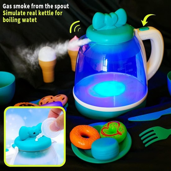 Tea Party Set for Little Girls,Pretend Play Princess Tea Time Toy with Singing Spray Teapot,Elegant Kids Kitchen Pretend Play,for Toddlers 3 Years and up,for Kids' Tea Party,Family Trip,Girl Gifts Tea Party Set for Little Girls,Pretend Play Princess Tea Time Toy with Singing Spray Teapot,Elegant Kids Kitchen Pretend Play,for Toddlers 3 Years and up,for Kids' Tea Party,Family Trip,Girl Gifts